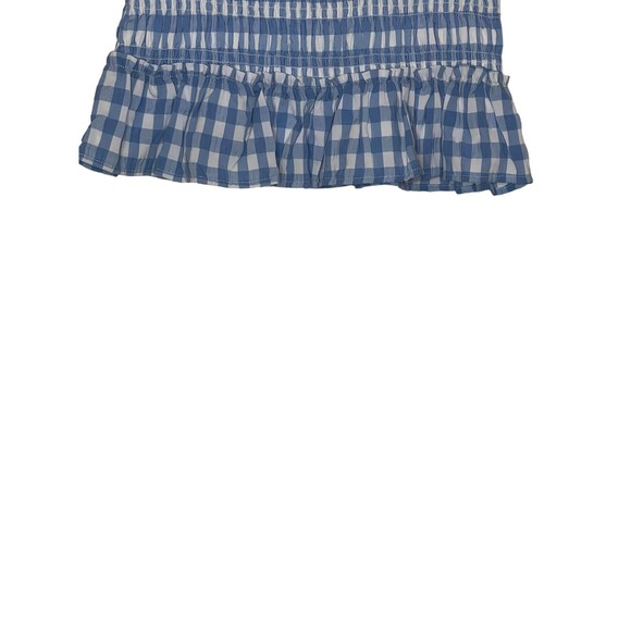 Impeccable Pig Women Skirt Lined Check Ruffle Hem Elastic Waist‎ Blue Medium NWT - Picture 5 of 7